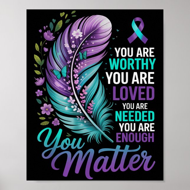 Suicide Prevention You Mental Health Awareness Wom Poster (Framsidan)