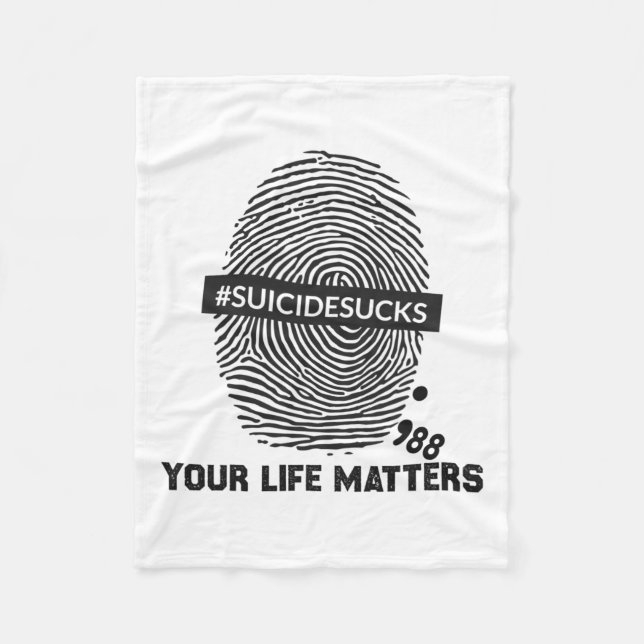 Suicide Prevention Your life Problemes Suicide Suc Fleecefilt (Framsidan)