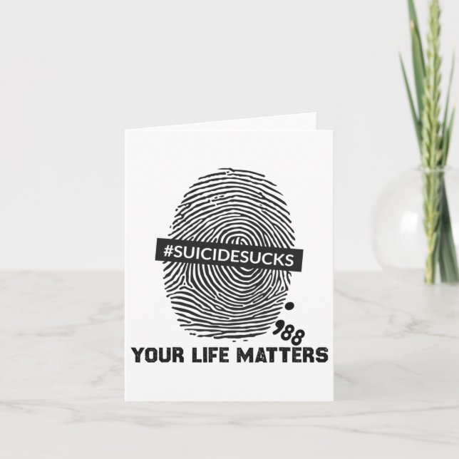 Suicide Prevention Your life Problemes Suicide Suc Kort (Framsida)