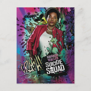 Suicide Squad Amanda Waller Character Graffiti Vykort
