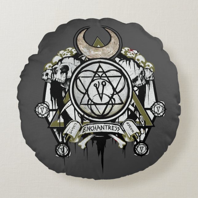 Suicide Squad | Anchantress Symbols Tattoo Art Rund Kudde (Framsidan)