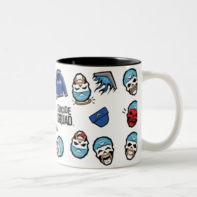 Suicide Squad | Boomerang Emoji Mönster Två-Tonad Mugg (Höger)