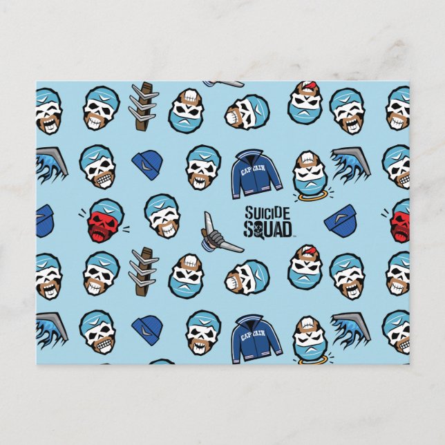 Suicide Squad | Boomerang Emoji Mönster Vykort (Framsida)