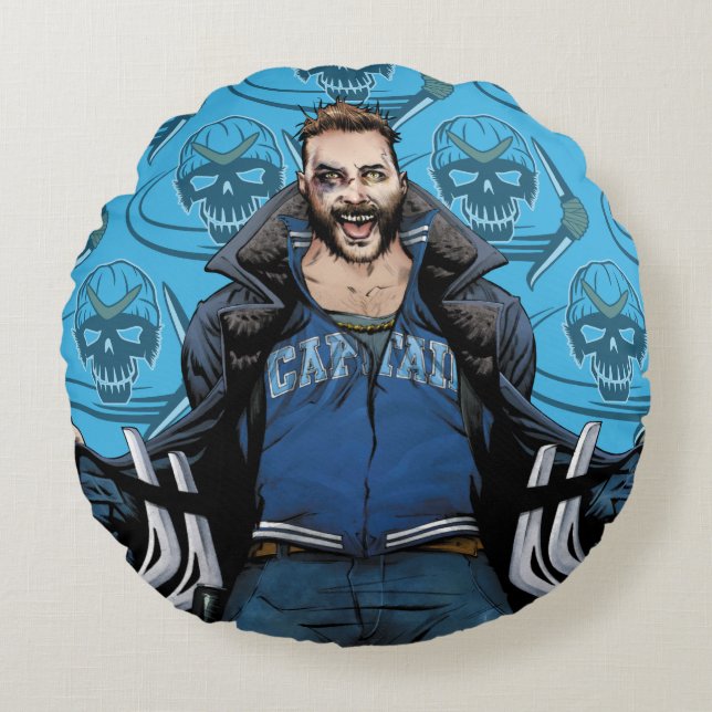 Suicide Squad | Boomerang Tecknad Bok Art Rund Kudde (Framsidan)