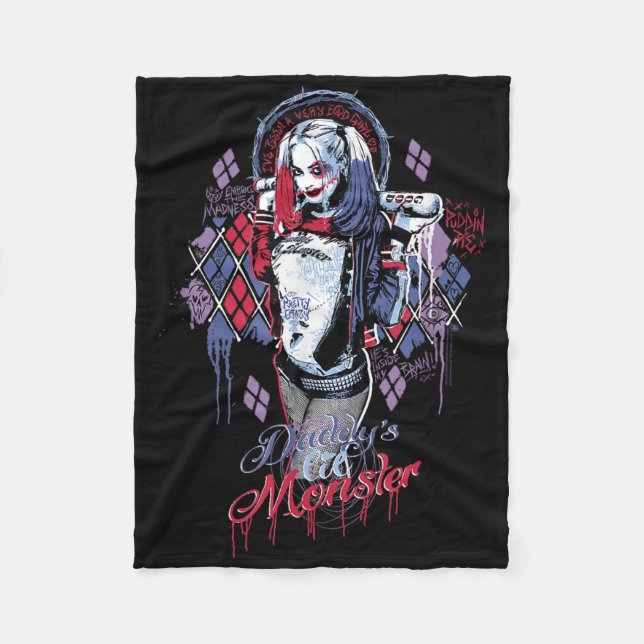 Suicide Squad Daddys Little Monster Fleecefilt (Framsidan)