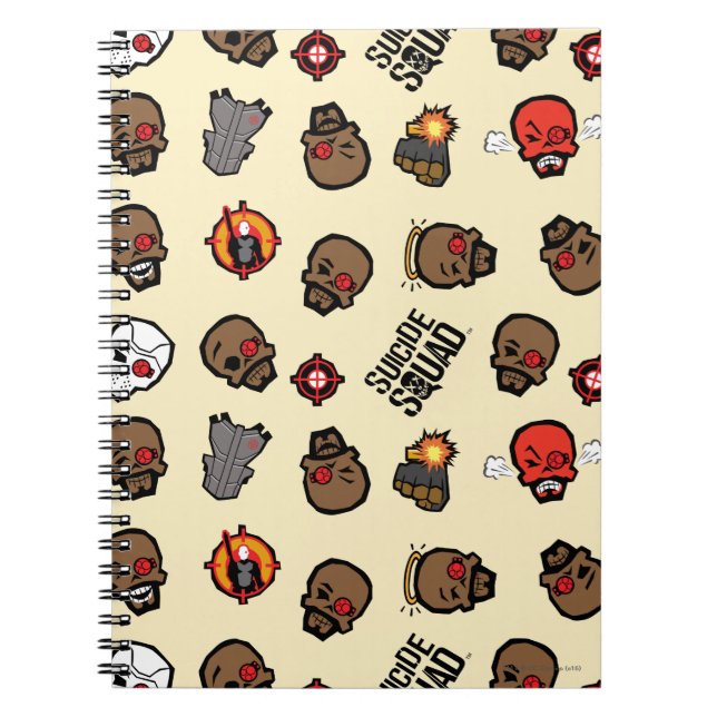 Suicide Squad | Deadshot Emoji Mönster Anteckningsbok Med Spiral (Framsidan)