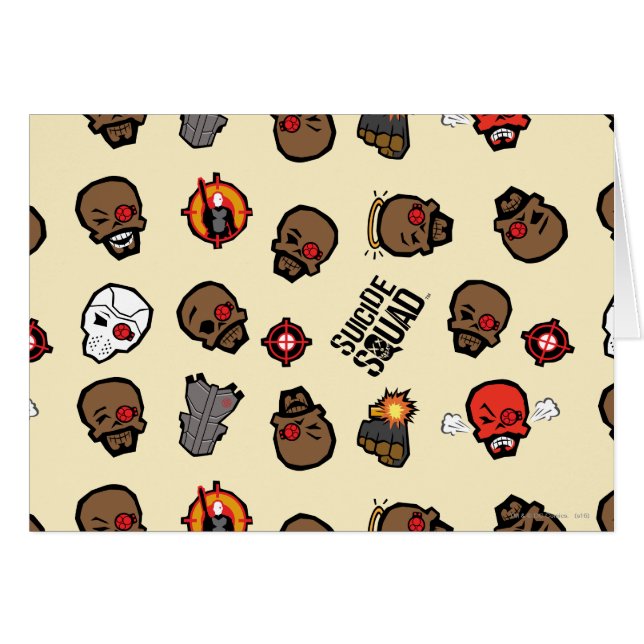 Suicide Squad | Deadshot Emoji Mönster Hälsningskort (Framsidan Horizontal)