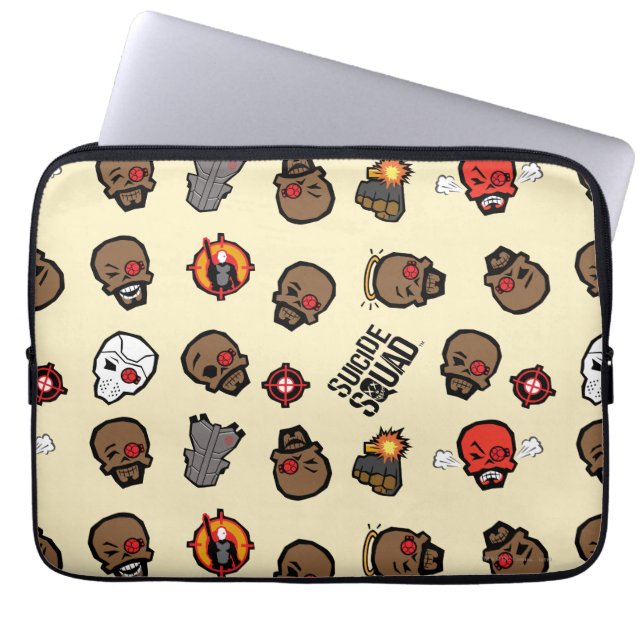 Suicide Squad | Deadshot Emoji Mönster Laptop Sleeve (Framsidan)