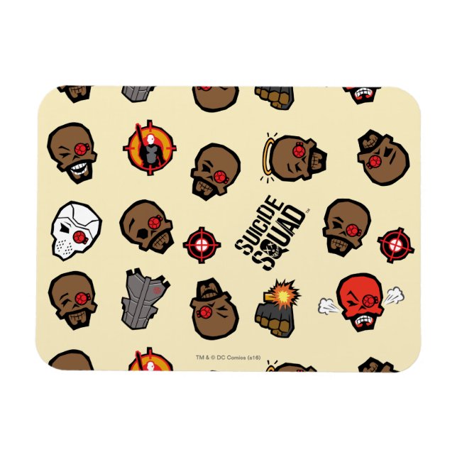 Suicide Squad | Deadshot Emoji Mönster Magnet (Horisontell)