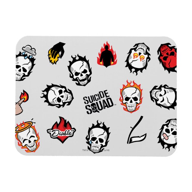 Suicide Squad | Diablo Emoji Mönster Magnet (Horisontell)