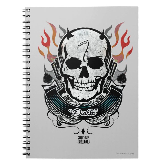 Suicide Squad | Diablo Skull & Flames TattoArt Anteckningsbok (Framsidan)