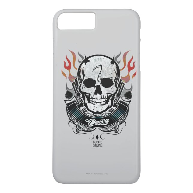 Suicide Squad | Diablo Skull & Flames TattoArt Case-Mate iPhone Skal (Baksida)