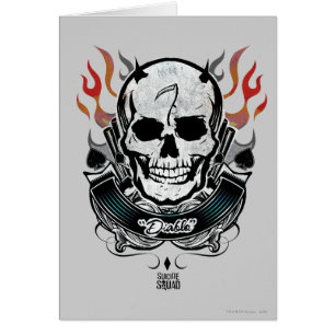 Suicide Squad Diablo Skull & Flames TattoArt Hälsningskort