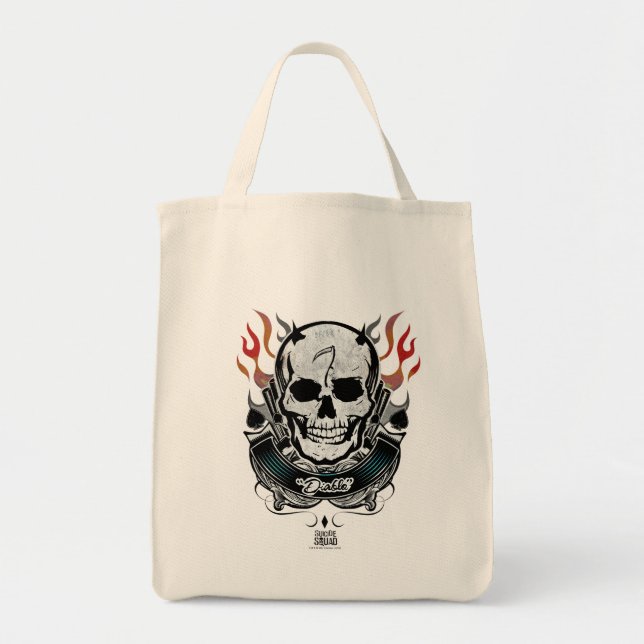 Suicide Squad | Diablo Skull & Flames TattoArt Tygkasse (Framsidan)