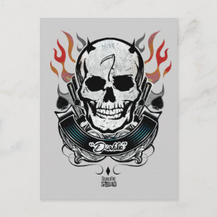 Suicide Squad Diablo Skull & Flames TattoArt Vykort