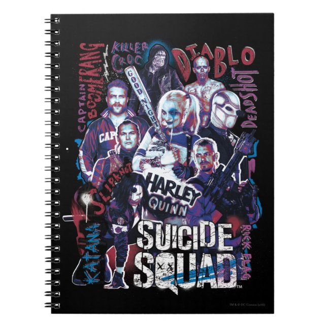 Suicide Squad | Foto för aktivitetsgrupp X-typogra Anteckningsbok Med Spiral (Framsidan)