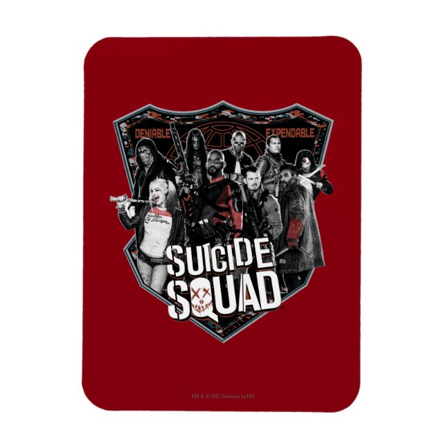Suicide Squad | Foto för gruppbrickor Magnet (Vertikal)