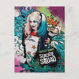 Suicide Squad Harley Quinn Character Graffiti Vykort