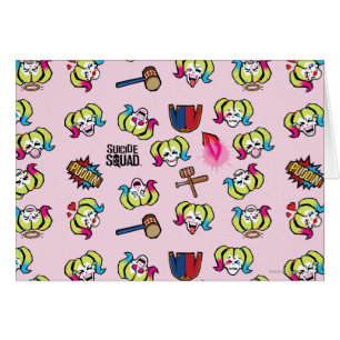 Suicide Squad Harley Quinn Emoji Mönster Hälsningskort