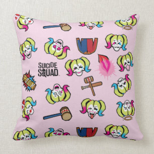 Suicide Squad Harley Quinn Emoji Mönster Kudde