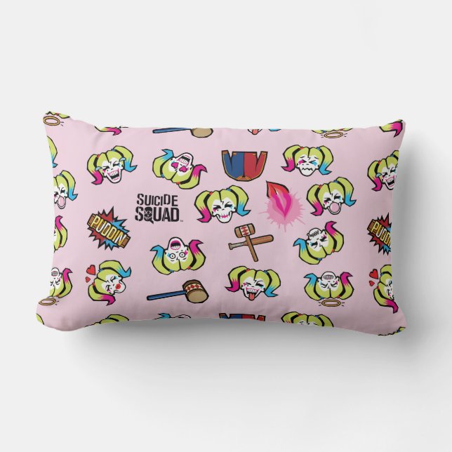 Suicide Squad | Harley Quinn Emoji Mönster Lumbarkudde (Framsida)