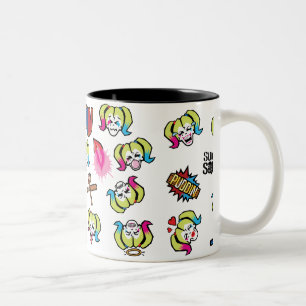 Suicide Squad Harley Quinn Emoji Mönster Två-Tonad Mugg