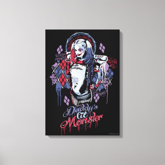 Suicide Squad | Harley Quinn Inked Graffiti Canvastryck (Framsida)