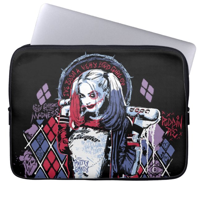Suicide Squad | Harley Quinn Inked Graffiti Laptop Fodral (Framsidan)