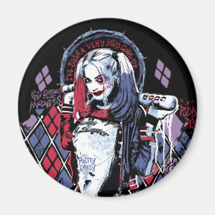 Suicide Squad Harley Quinn Inked Graffiti Magnet