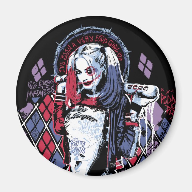 Suicide Squad | Harley Quinn Inked Graffiti Magnet (Framsidan)
