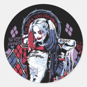 Suicide Squad Harley Quinn Inked Graffiti Runt Klistermärke