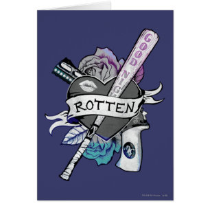 Suicide Squad Harley Quinn "Rotten" TattoArt Hälsningskort