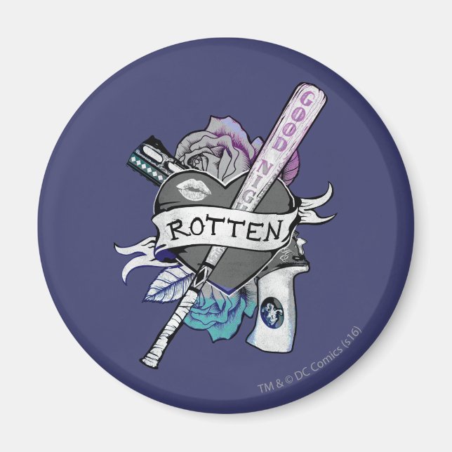 Suicide Squad | Harley Quinn "Rotten" TattoArt Magnet (Framsidan)