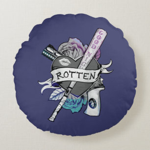 Suicide Squad Harley Quinn "Rotten" Tattoo Art Rund Kudde