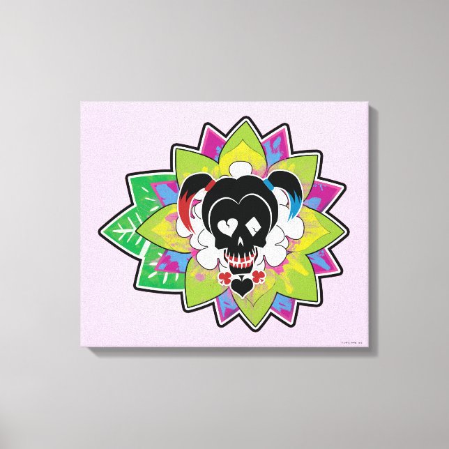 Suicide Squad | Harley Quinn Skull Tattoo Art Canvastryck (Framsida)