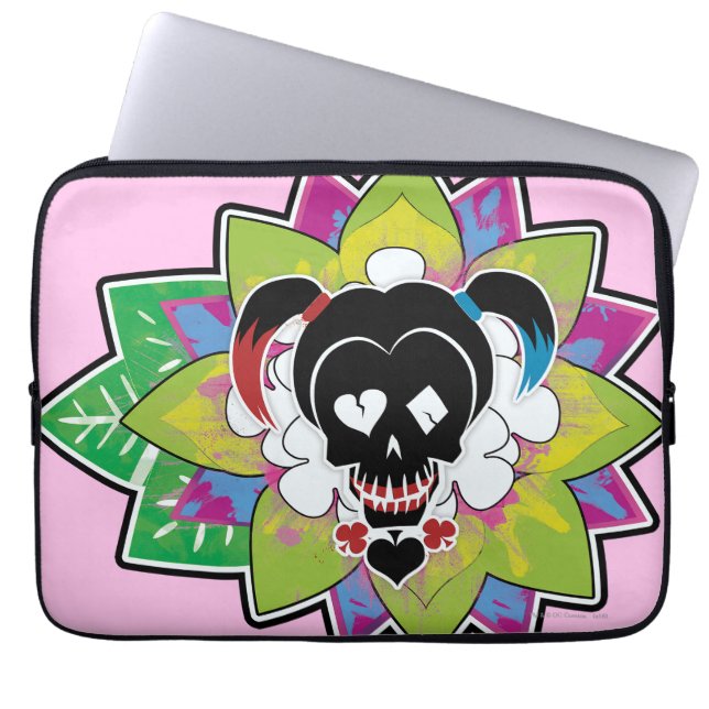 Suicide Squad | Harley Quinn Skull Tattoo Art Laptop Sleeve (Framsidan)