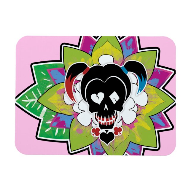Suicide Squad | Harley Quinn Skull Tattoo Art Magnet (Horisontell)
