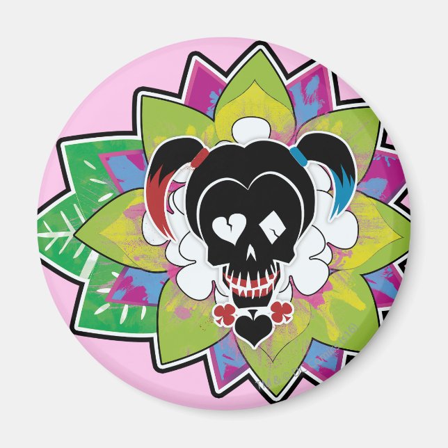 Suicide Squad | Harley Quinn Skull Tattoo Art Magnet (Framsidan)