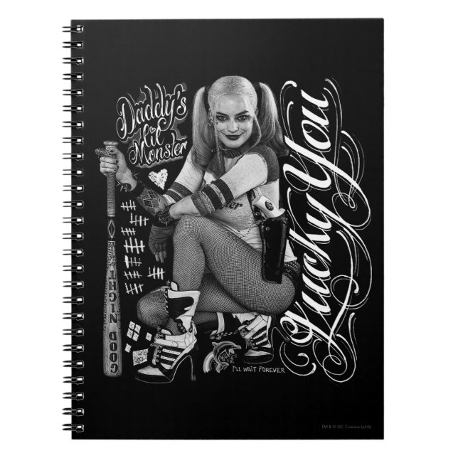 Suicide Squad | Harley Quinn Typography Photo Anteckningsbok Med Spiral (Framsidan)