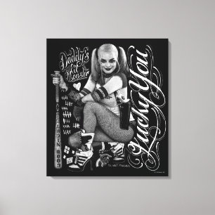 Suicide Squad Harley Quinn Typography Photo Canvastryck