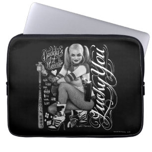 Suicide Squad Harley Quinn Typography Photo Laptop Sleeve
