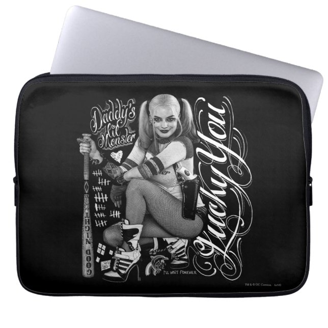 Suicide Squad | Harley Quinn Typography Photo Laptop Sleeve (Framsidan)