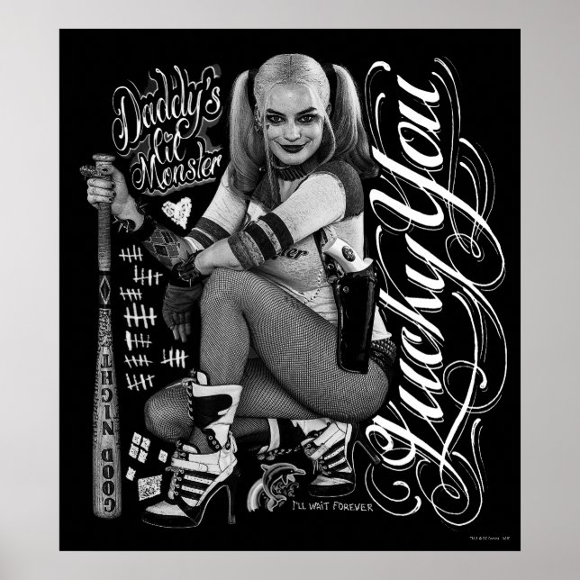 Suicide Squad | Harley Quinn Typography Photo Poster (Framsidan)
