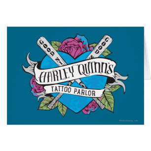 Suicide Squad Harley Quinns Tatto Parlor Heart Hälsningskort