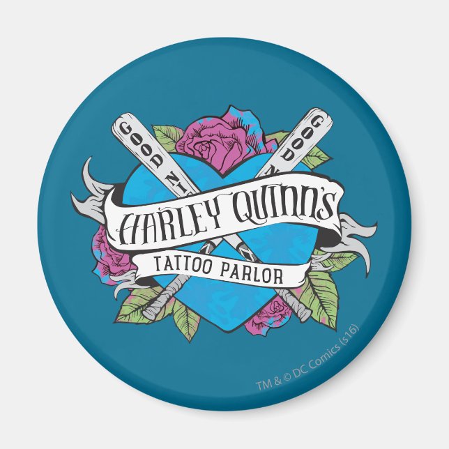 Suicide Squad | Harley Quinns Tatto Parlor Heart Magnet (Framsidan)