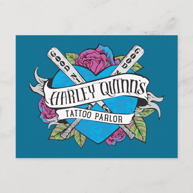 Suicide Squad | Harley Quinns Tatto Parlor Heart Vykort (Framsida)