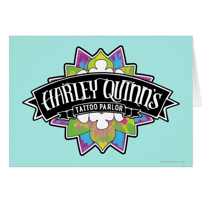 Suicide Squad | Harley Quinns Tatto Parlor Lotus Hälsningskort (Framsidan Horizontal)
