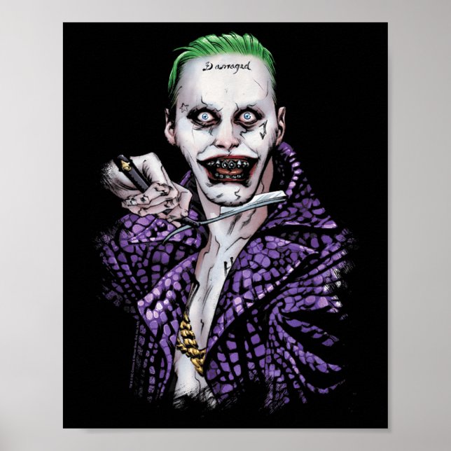 Suicide Squad Joker Blade Black T Shirt Poster (Framsidan)