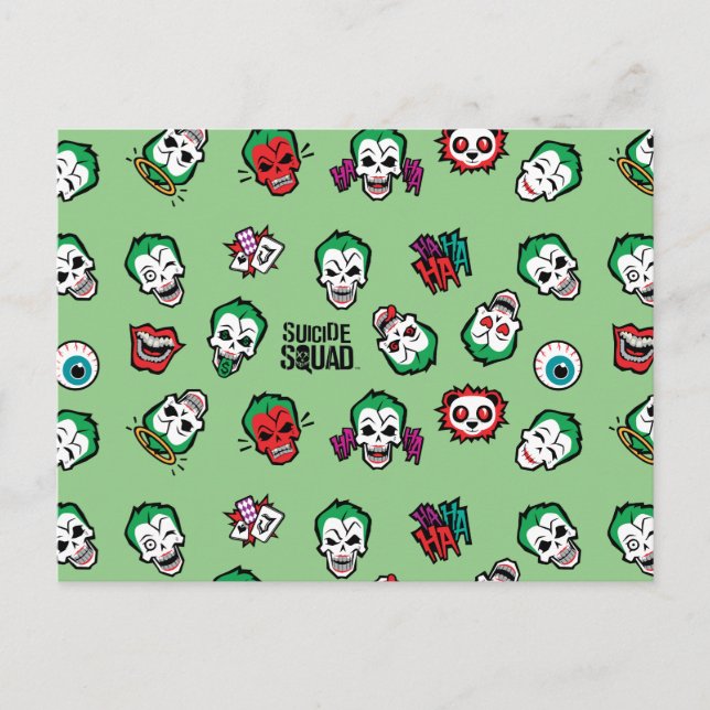 Suicide Squad | Joker Emoji Mönster Vykort (Framsida)