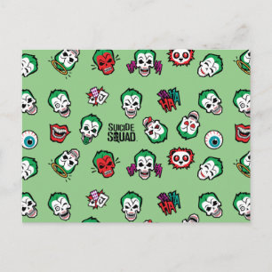 Suicide Squad Joker Emoji Mönster Vykort